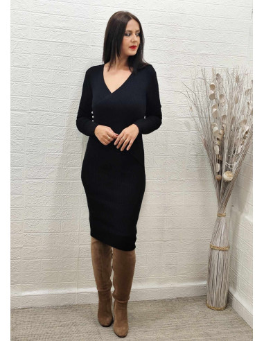 VESTIDO PERLA NEGRO